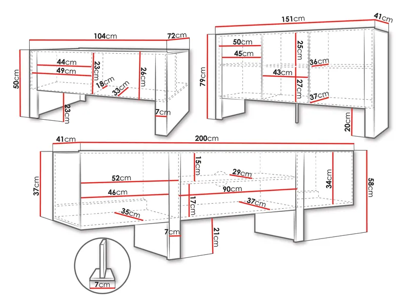 Calvenn Møbelsett for Stue - Oppbevaring - Oppbevaringsmøbler - Møbelsett til stue