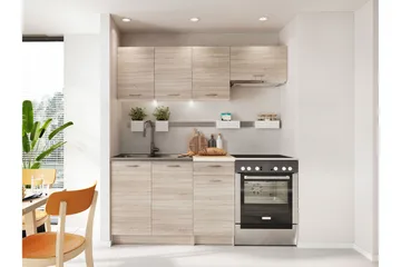 Crawley Møbelsett til Kjøkken og Spiseplass - Beige - Møbler - Kjøkkenmøbler - Møbelsett til kjøkken & spiseplass