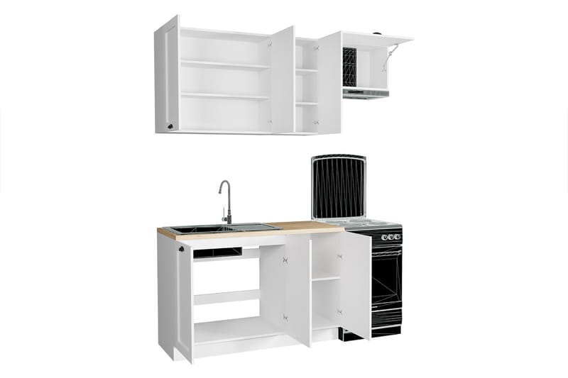 Kjøkkensett Fastorp inkl. Benkeplate 180 cm - Hvit - Møbelsett til kjøkken & spiseplass