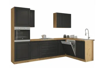 Templemore Möbelset För Kök & Matplats Black/Wood - Møbler - Kjøkkenmøbler - Møbelsett til kjøkken & spiseplass