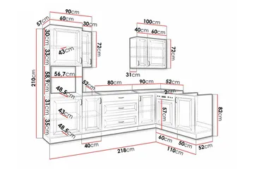 Templemore Möbelset För Kök & Matplats Black/Wood - Møbler - Kjøkkenmøbler - Møbelsett til kjøkken & spiseplass