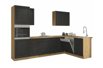 Templemore Möbelset För Kök & Matplats Black/Wood - Møbler - Kjøkkenmøbler - Møbelsett til kjøkken & spiseplass