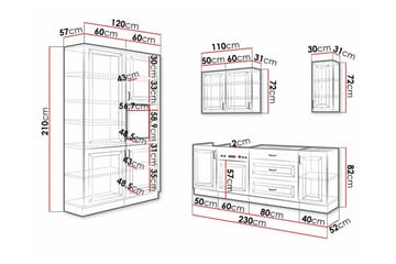 Templemore Möbelset För Kök & Matplats Black/Wood - Møbler - Kjøkkenmøbler - Møbelsett til kjøkken & spiseplass