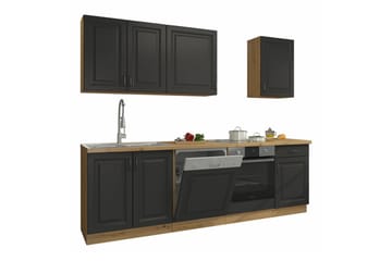 Templemore Möbelset För Kök & Matplats Black/Wood - Møbler - Kjøkkenmøbler - Møbelsett til kjøkken & spiseplass