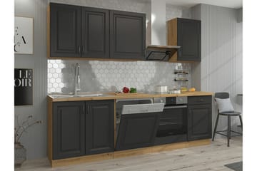 Templemore Möbelset För Kök & Matplats Black/Wood - Møbler - Kjøkkenmøbler - Møbelsett til kjøkken & spiseplass