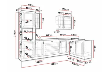 Templemore Möbelset För Kök & Matplats Brown/Wood - Møbler - Kjøkkenmøbler - Møbelsett til kjøkken & spiseplass