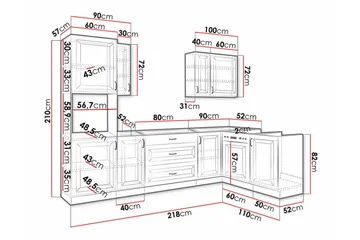 Templemore Möbelset För Kök & Matplats Brown/Wood - Møbler - Kjøkkenmøbler - Møbelsett til kjøkken & spiseplass