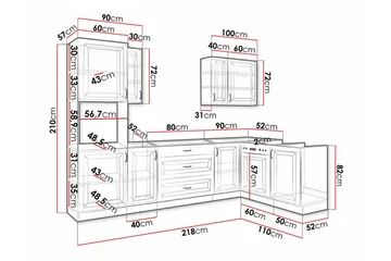 Templemore Möbelset För Kök & Matplats White - Møbler - Kjøkkenmøbler - Møbelsett til kjøkken & spiseplass