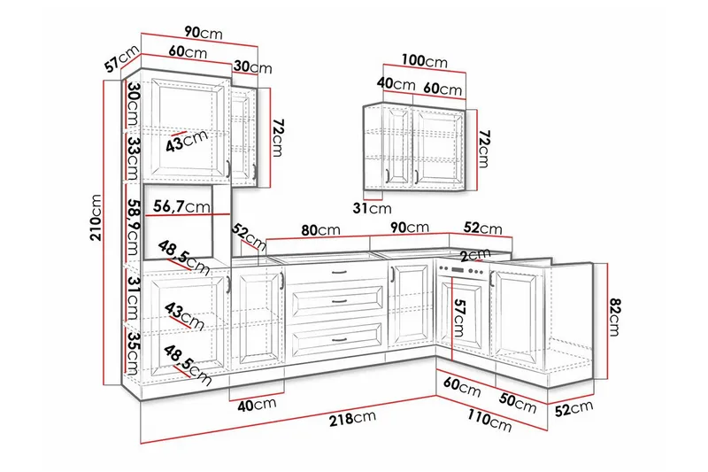 Templemore Möbelset För Kök & Matplats White - Møbler - Kjøkkenmøbler - Møbelsett til kjøkken & spiseplass