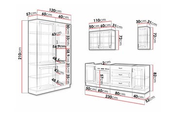 Templemore Möbelset För Kök & Matplats White - Møbler - Kjøkkenmøbler - Møbelsett til kjøkken & spiseplass