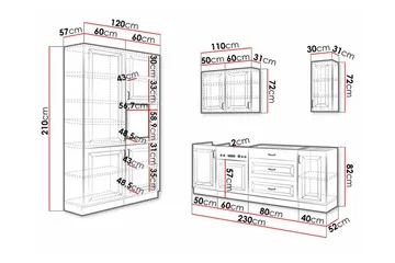 Templemore Möbelset För Kök & Matplats White - Møbler - Kjøkkenmøbler - Møbelsett til kjøkken & spiseplass