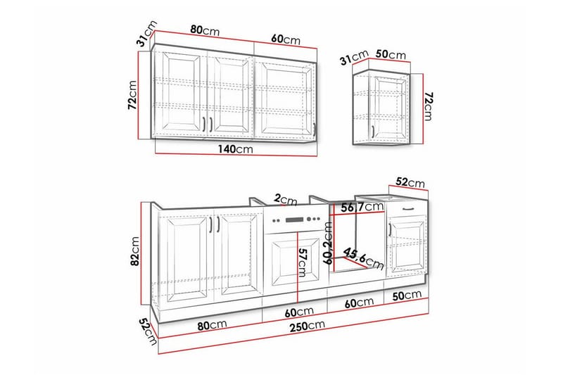 Templemore Möbelset För Kök & Matplats White - Møbler - Kjøkkenmøbler - Møbelsett til kjøkken & spiseplass