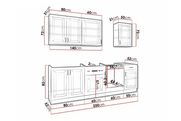 Templemore Möbelset För Kök & Matplats White - Møbler - Kjøkkenmøbler - Møbelsett til kjøkken & spiseplass