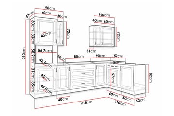 Templemore Möbelset För Kök & Matplats White - Møbler - Kjøkkenmøbler - Møbelsett til kjøkken & spiseplass