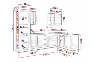 Templemore Möbelset För Kök & Matplats White - Møbler - Kjøkkenmøbler - Møbelsett til kjøkken & spiseplass