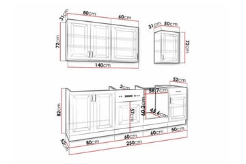 Templemore Möbelset För Kök & Matplats White/Wood - Møbler - Kjøkkenmøbler - Møbelsett til kjøkken & spiseplass