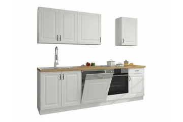 Templemore Möbelset För Kök & Matplats White/Wood - Møbler - Kjøkkenmøbler - Møbelsett til kjøkken & spiseplass