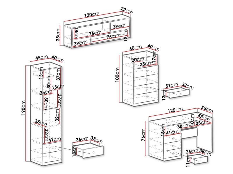 Elvaren Møbelsett for Kontor - Møbler - Kontormøbler - Møbelsett til kontor