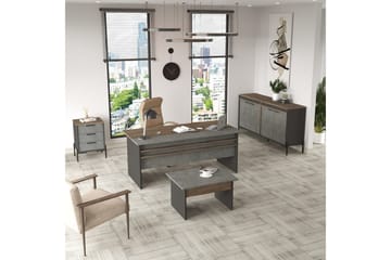 Kontormøbelsett Enor 8 Sølv / Antrasitt - Sølv/Antrasitt - Møbler - Kontormøbler - Møbelsett til kontor