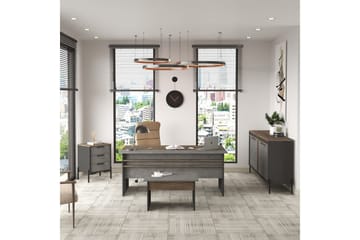 Kontormøbelsett Enor 8 Sølv / Antrasitt - Sølv/Antrasitt - Møbler - Kontormøbler - Møbelsett til kontor