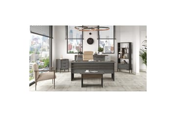 Kontormøbelsett Enor 9 Sølv / Antrasitt - Sølv/Antrasitt - Møbler - Kontormøbler - Møbelsett til kontor