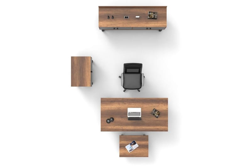 Kontormøbelsett Mono 09 Barokk / Antrasitt - Natur/Kullgrå - Møbler - Kontormøbler - Møbelsett til kontor