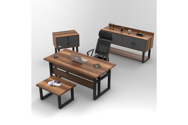 Kontormøbelsett Mono 09 Barokk / Antrasitt - Natur/Kullgrå - Møbler - Kontormøbler - Møbelsett til kontor