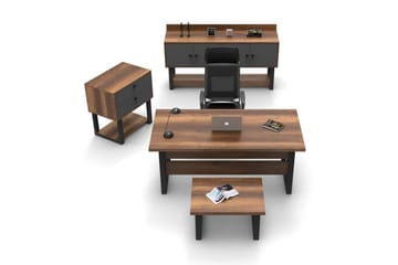 Kontormøbelsett Mono 09 Barokk / Antrasitt - Natur/Kullgrå - Møbler - Kontormøbler - Møbelsett til kontor