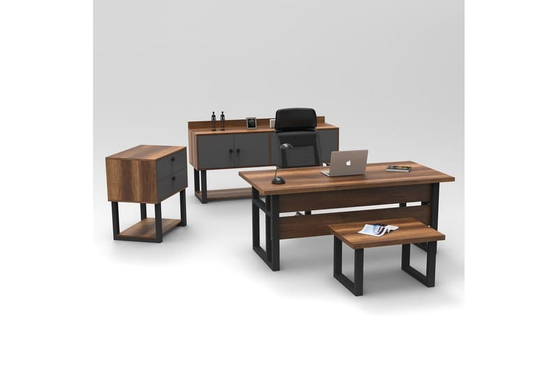 Kontormøbelsett Mono 09 Barokk / Antrasitt - Natur/Kullgrå - Møbler - Kontormøbler - Møbelsett til kontor