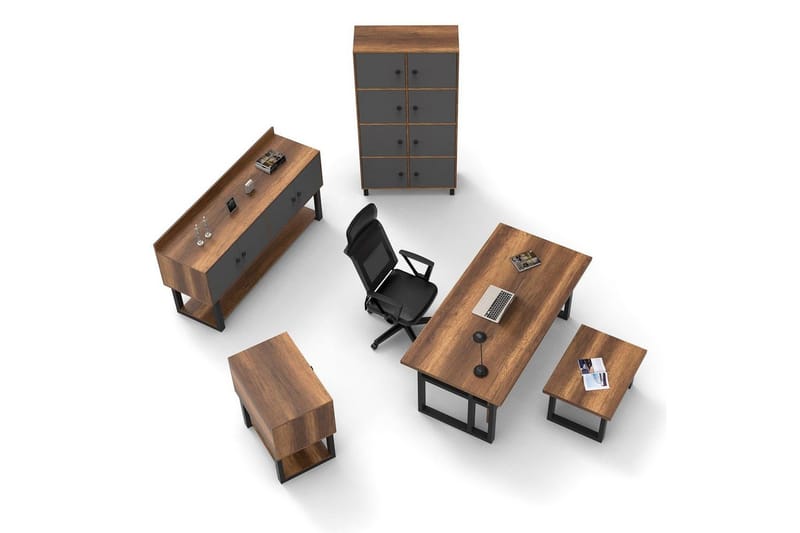 Kontormøbelsett Mono 11 Barokk / Antrasitt - Antrasitt - Møbler - Kontormøbler - Møbelsett til kontor