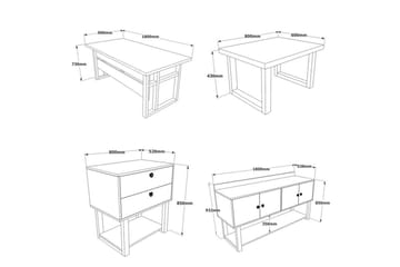 Kontormøbelsett Mono 11 Barokk / Antrasitt - Antrasitt - Møbler - Kontormøbler - Møbelsett til kontor