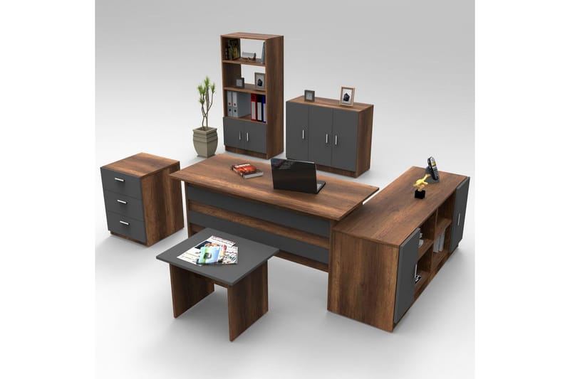 Kontormøbelsett Raveena 17 Barokk / Antrasitt, Barokk / Antrasitt