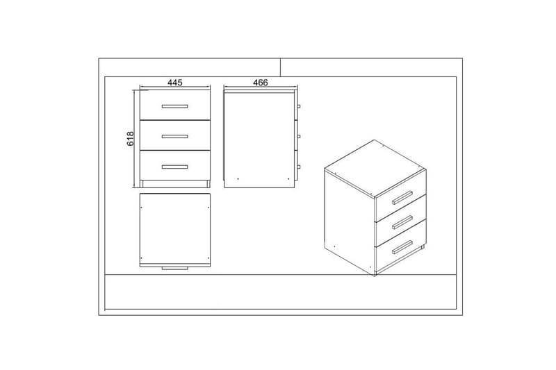 Kontormøbelsett Raveena 17 Barokk / Antrasitt - Barokk / Antrasitt - Møbler - Kontormøbler - Møbelsett til kontor