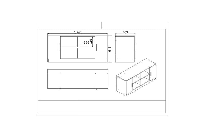 Kontormøbelsett Raveena 17 Hvit - Hvit - Møbler - Kontormøbler - Møbelsett til kontor