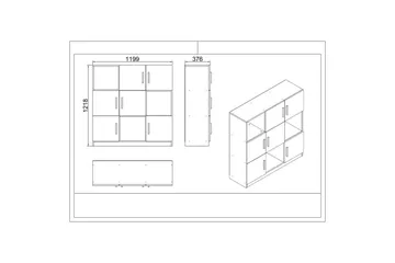 Kontormøbelsett Raveena 19 Eik / Lerk / Svart - Eik / Lerk / Svart - Møbler - Kontormøbler - Møbelsett til kontor