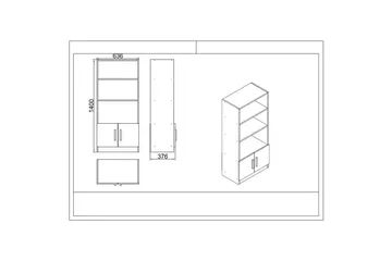 Kontormøbelsett Raveena 19 Hvit - Hvit - Møbler - Kontormøbler - Møbelsett til kontor