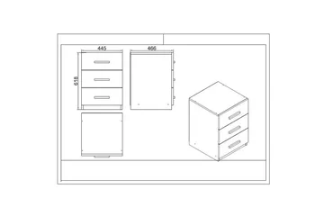 Kontormøbelsett Raveena 19 Hvit - Hvit - Møbler - Kontormøbler - Møbelsett til kontor