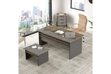 Desgrar Møbelsett Kontor - Brun/Betonggrå/Antrasitt - Møbler - Kontormøbler - Møbelsett til kontor