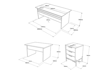 Desgrar Møbelsett Kontor - Brun/Betonggrå/Antrasitt - Møbler - Kontormøbler - Møbelsett til kontor