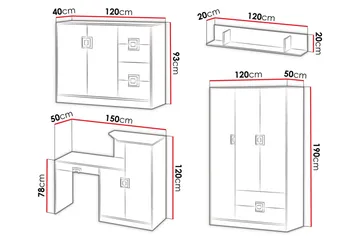 Klacksberg Kontormøbler - Tre / Natur / Hvit - Møbler - Kontormøbler - Møbelsett til kontor
