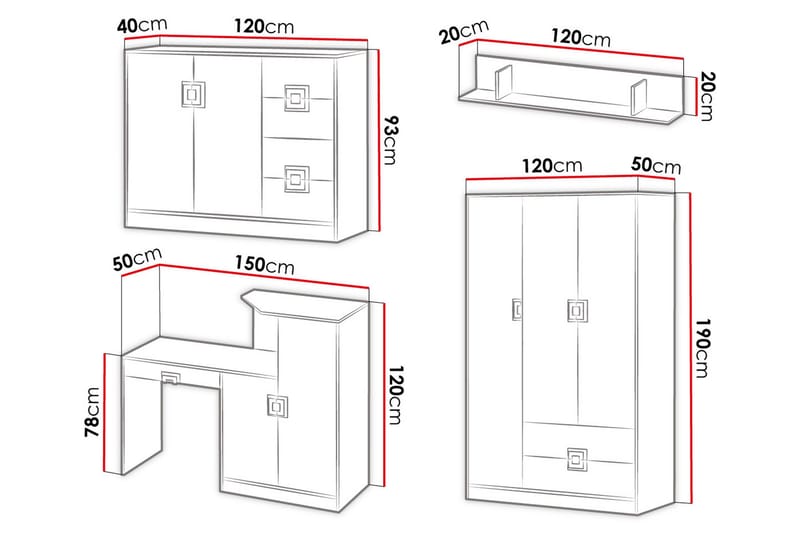 Klacksberg Kontormøbler - Tre / Natur / Hvit - Møbler - Kontormøbler - Møbelsett til kontor