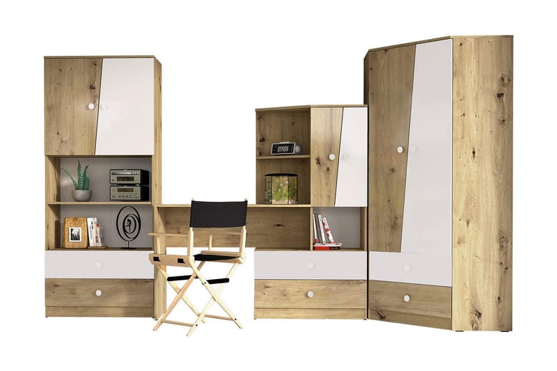 Møbelsett til Kontor NERO - Natur/Hvit - Møbler - Kontormøbler - Møbelsett til kontor