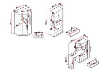 Møbelsett til Kontor NERO - Natur/Hvit/Grå - Møbler - Kontormøbler - Møbelsett til kontor