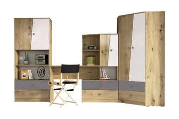 Møbelsett til Kontor NERO - Natur/Hvit/Grå - Møbler - Kontormøbler - Møbelsett til kontor