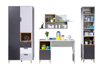 Sayuki Møbelsett Til Kontor - Hvit/Grå - Møbler - Kontormøbler - Møbelsett til kontor