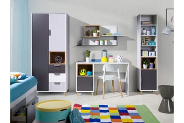 Sayuki Møbelsett Til Kontor - Hvit/Grå - Møbler - Kontormøbler - Møbelsett til kontor