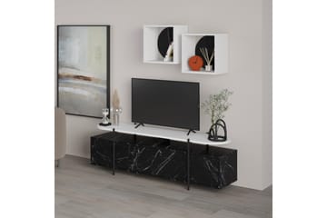 Hanley Tv-möbelset 160x35,6 cm Black/White - Møbler - TV- & Mediamøbler - TV-møbelsett