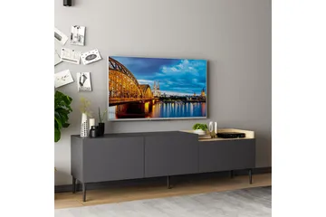 Mijara TV-benk 160x37 cm Svart - Hanah Home - Møbler - TV- & Mediamøbler - TV benk & mediabenk