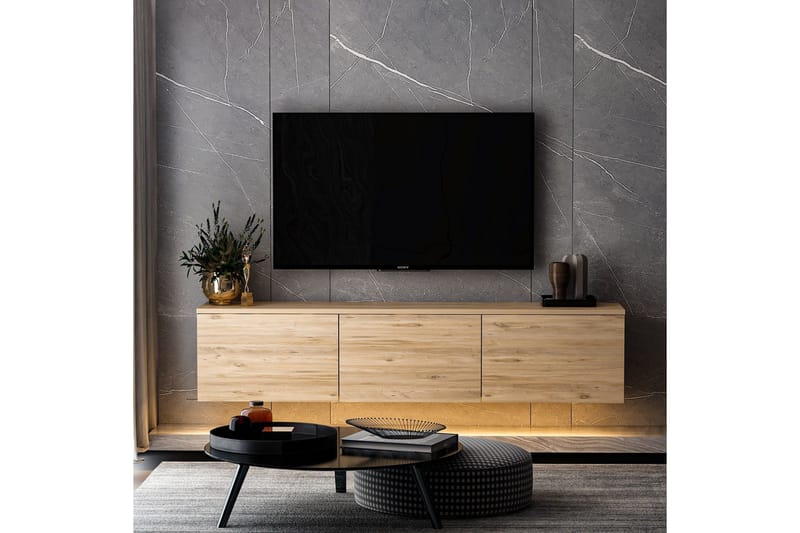 Neon TV-benk 160x32 cm Mørk blå - Hanah Home - Møbler - TV- & Mediamøbler - TV benk & mediabenk