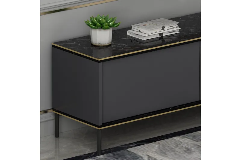 Imaj TV-benk 180x35 cm Svart - Hanah Home - Møbler - TV- & Mediamøbler - TV benk & mediabenk